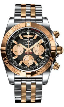 Breitling - Chronomat 44 Steel and Rose Gold Polished Bezel - Pilot Two Tone Bracelet