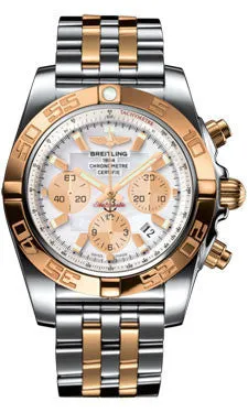 Breitling - Chronomat 44 Steel and Rose Gold Polished Bezel - Pilot Two Tone Bracelet