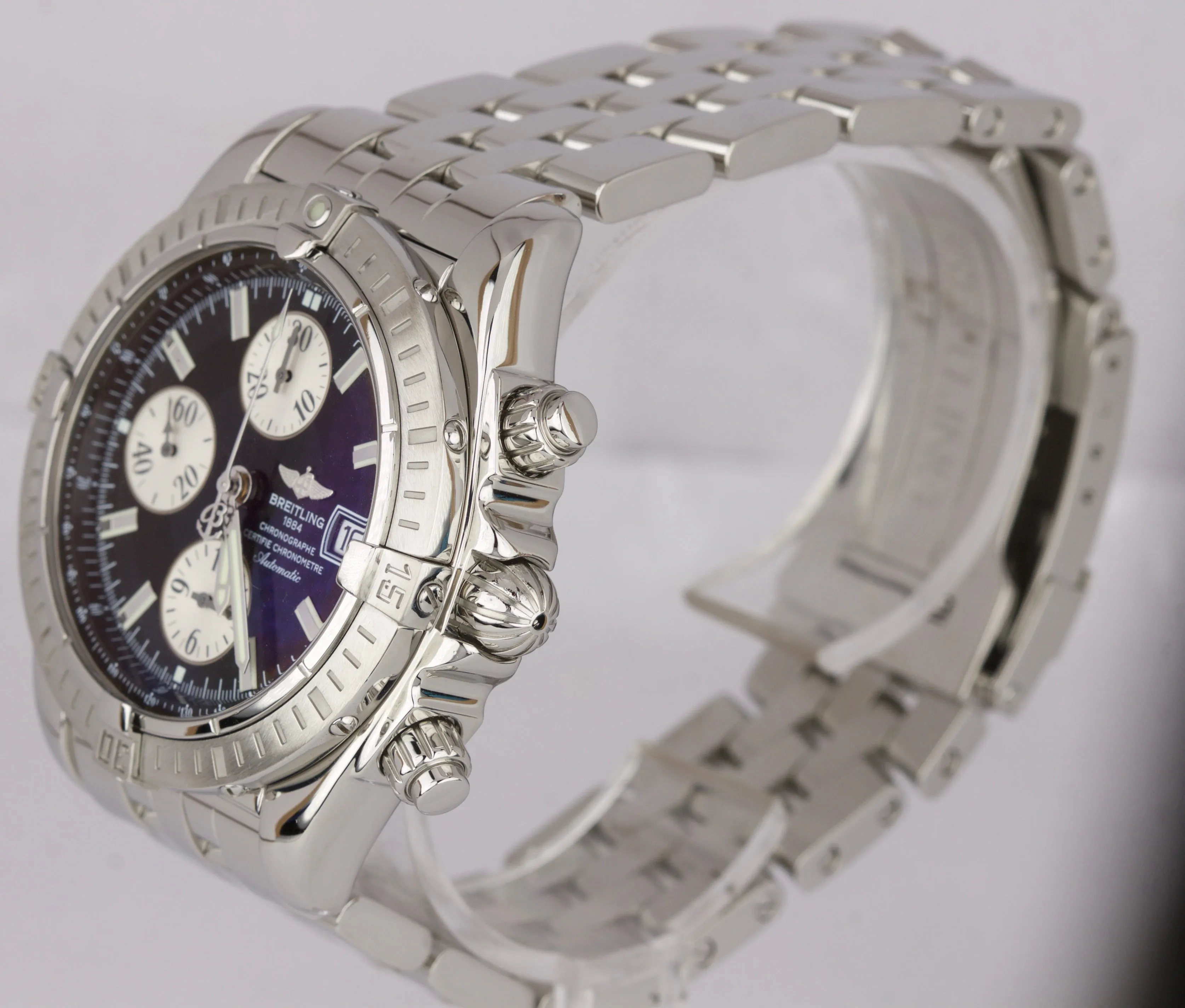 Breitling Chronomat Evolution Chronograph 44mm Black Stainless Watch A13356