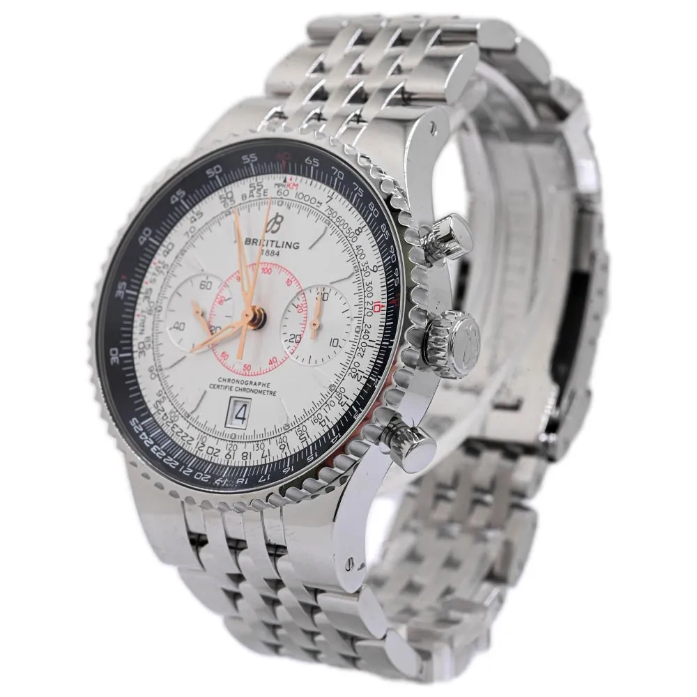 Breitling Men's Montbrilliant Stainless Steel 47mm White Chronograph Dial Watch Reference #:  A2334024-G631SS