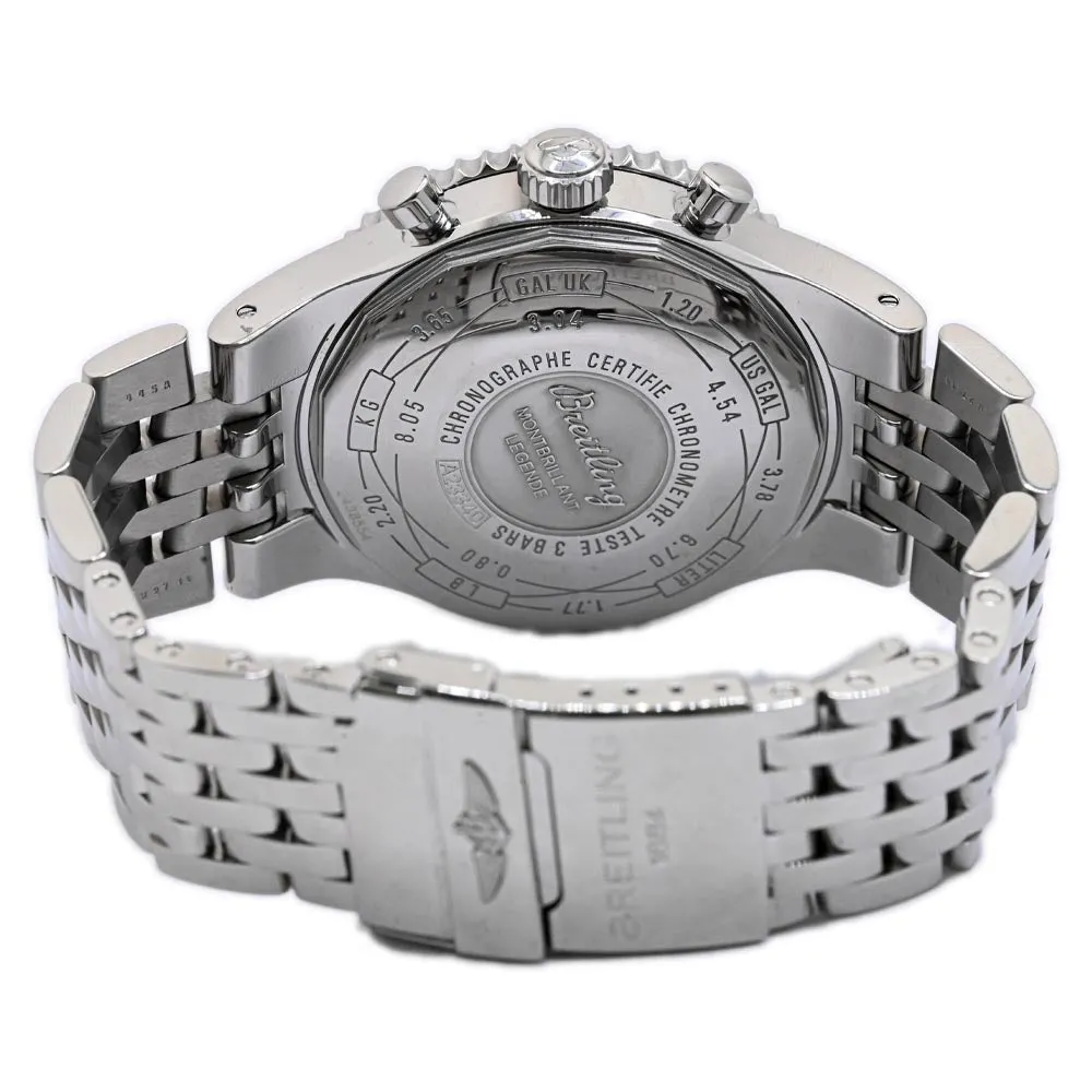 Breitling Men's Montbrilliant Stainless Steel 47mm White Chronograph Dial Watch Reference #:  A2334024-G631SS