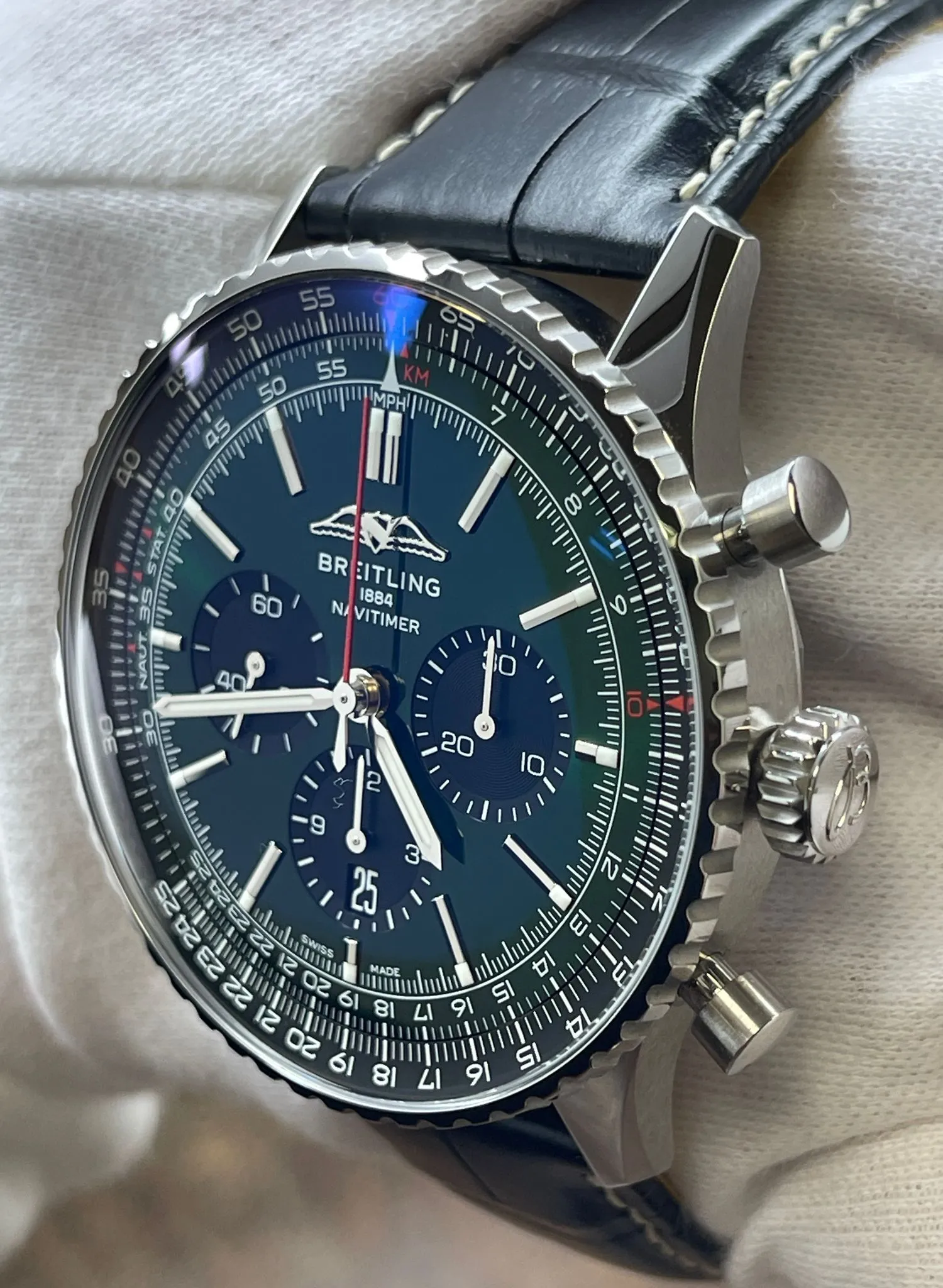 Breitling NAVITIMER B01 CHRONOGRAPH 46 AB0137241L1P1 Green Dial Automatic Men's Watch