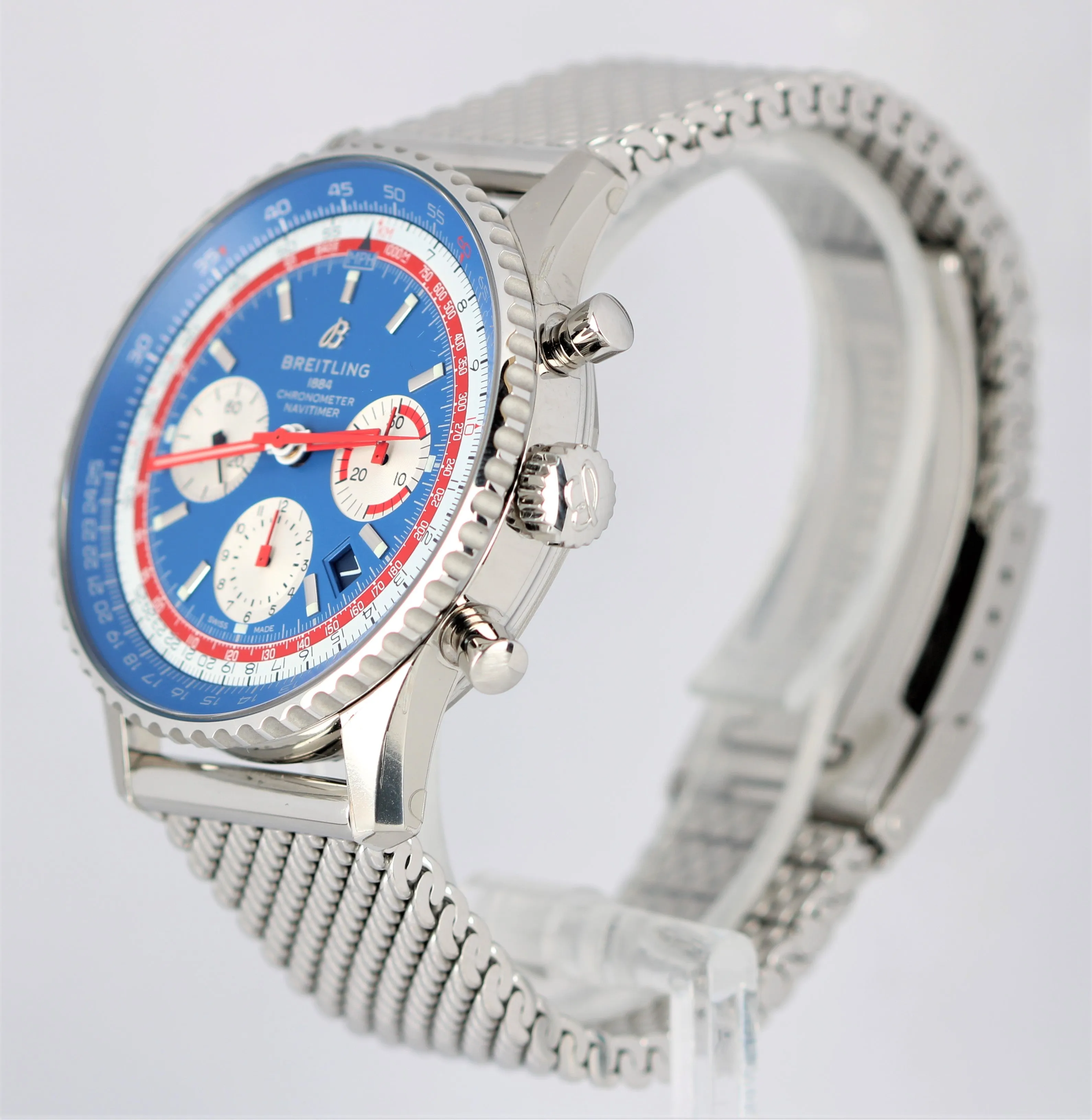 Breitling Navitimer Chronometer Date Stainless Steel Blue Dial 42mm AB0121 Watch