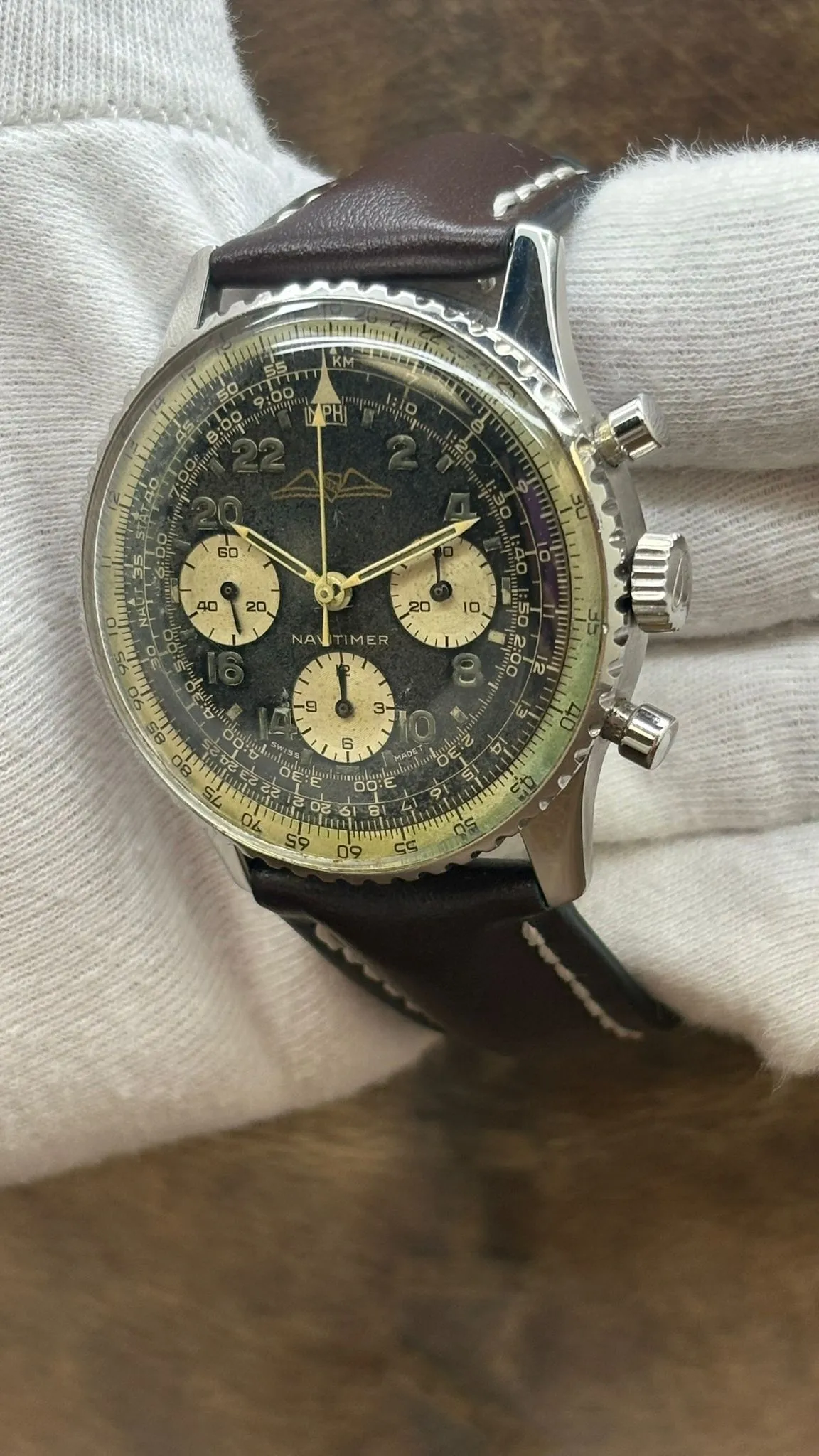 Breitling Navitimer Cosmonaute 41mm AOPA 809 Black Dial Manual Wind Men's Watch