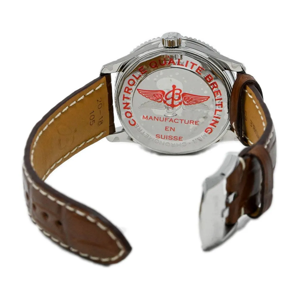 Breitling Navitimer Stainless Steel 38mm Blue Stick Dial Watch Reference #: A17325