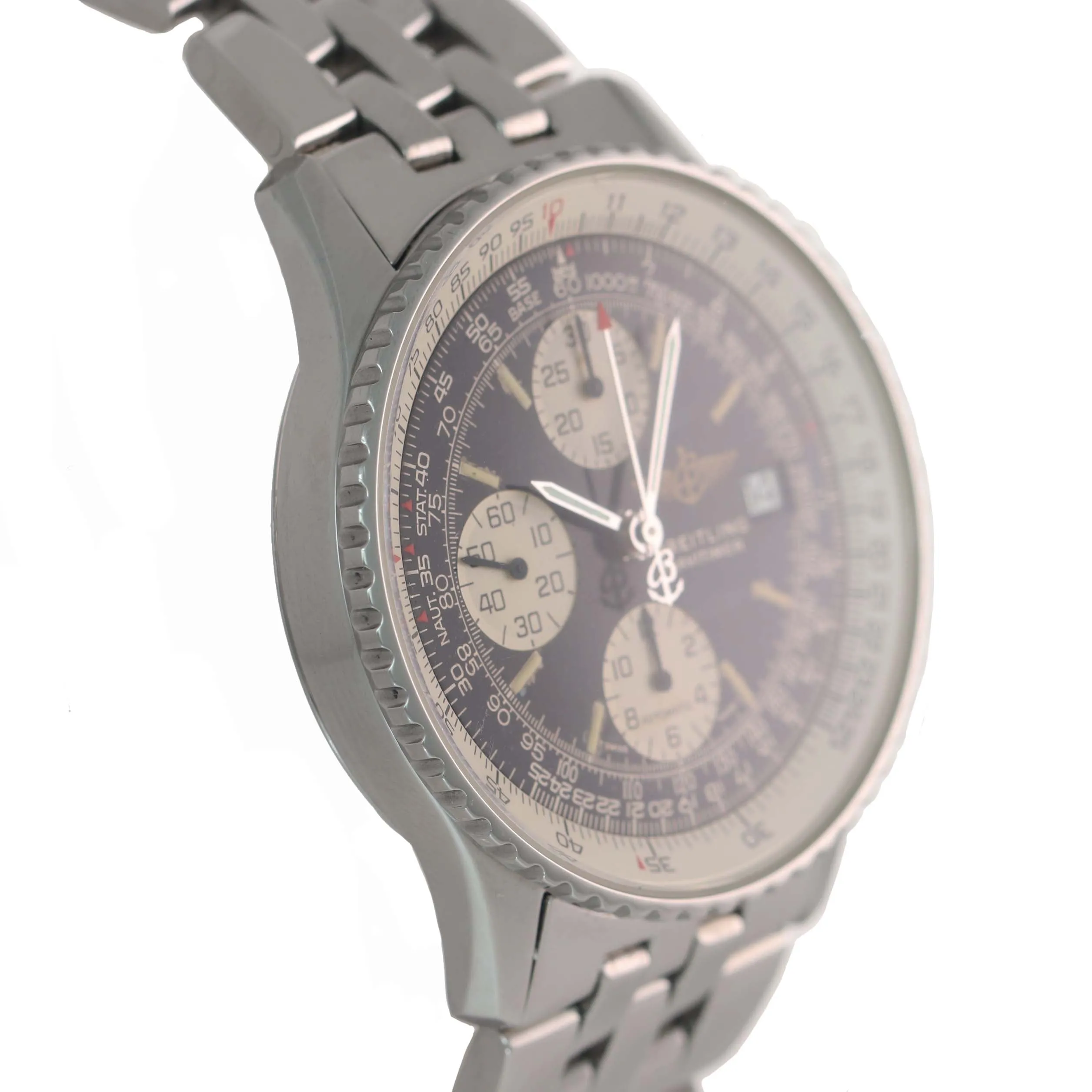 Breitling Old Navitimer II Chronograph Black Stick Steel 41.5mm A13022 Watch