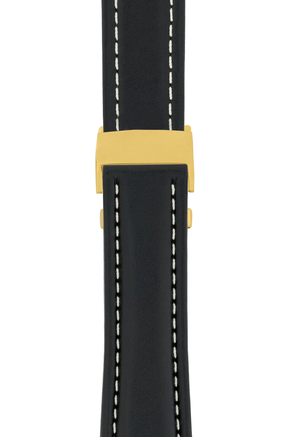 Breitling-Style Calf Deployment Watch Strap in BLACK