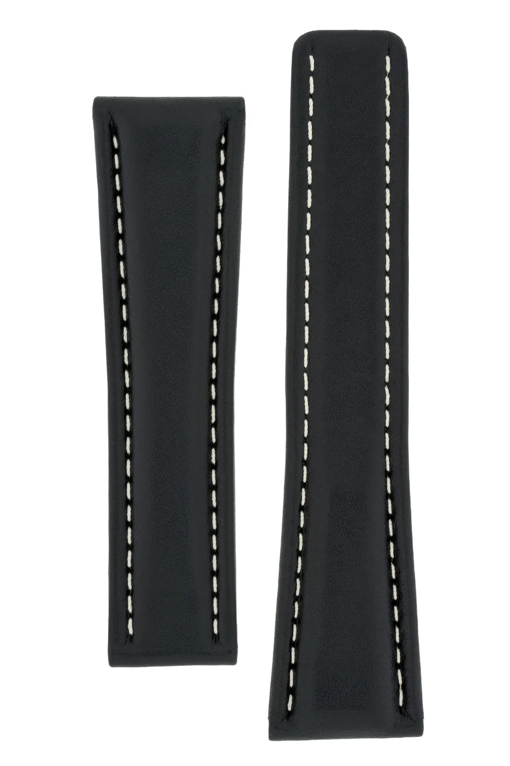 Breitling-Style Calf Deployment Watch Strap in BLACK