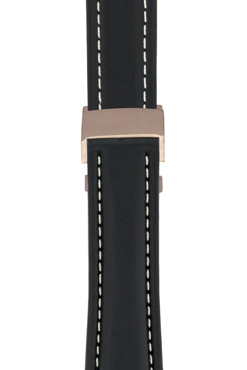 Breitling-Style Calf Deployment Watch Strap in BLACK