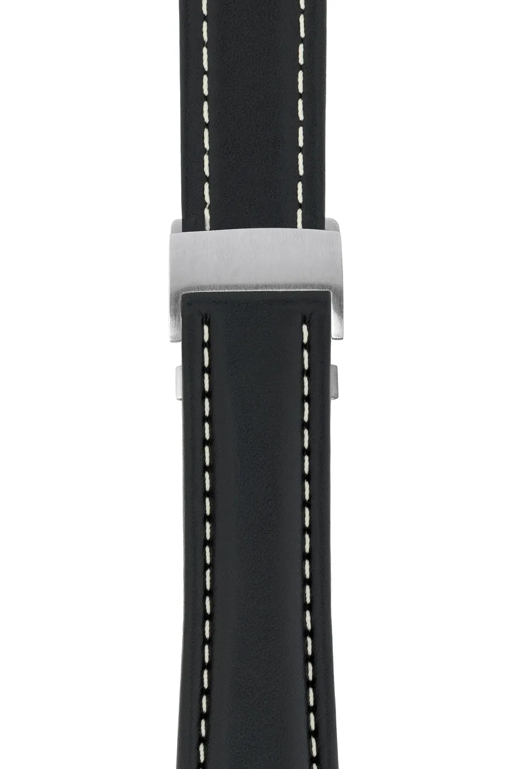 Breitling-Style Calf Deployment Watch Strap in BLACK