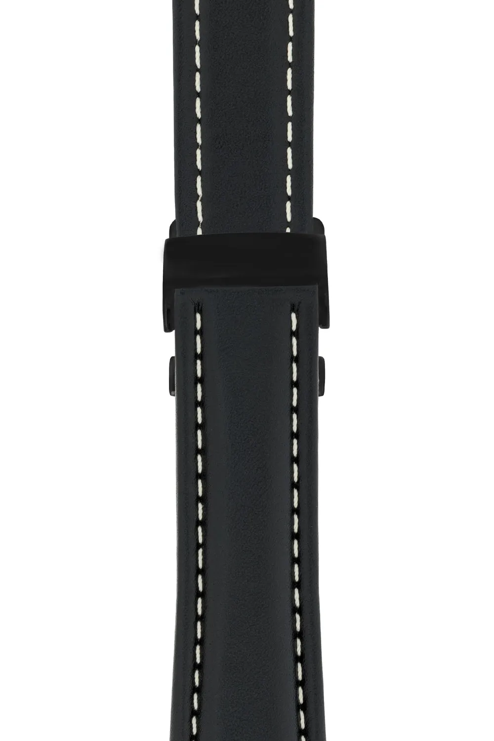 Breitling-Style Calf Deployment Watch Strap in BLACK