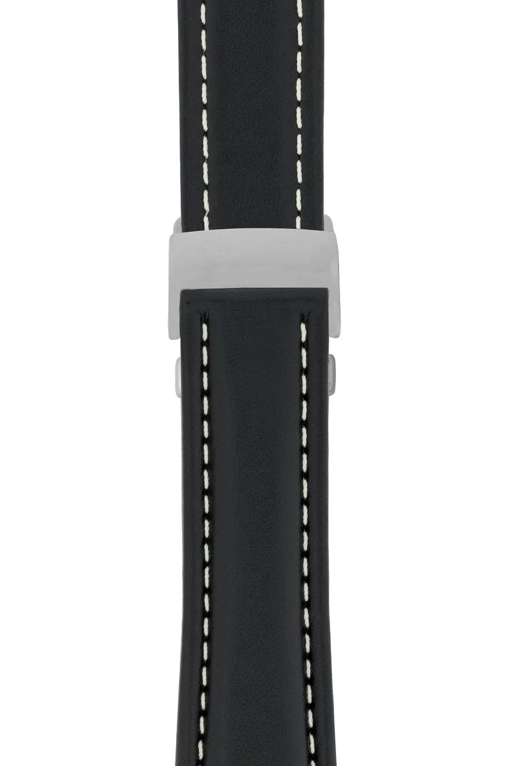 Breitling-Style Calf Deployment Watch Strap in BLACK
