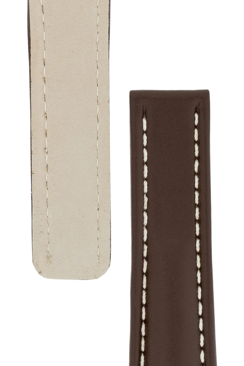 Breitling-Style Calf Deployment Watch Strap in Chocolate Brown