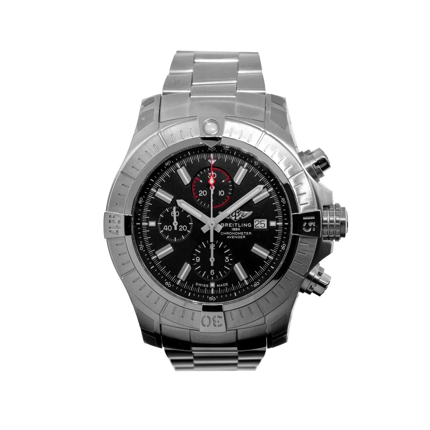Breitling Super Avenger Chronograph 48mm Stainless Steel Black Index Dial A133175