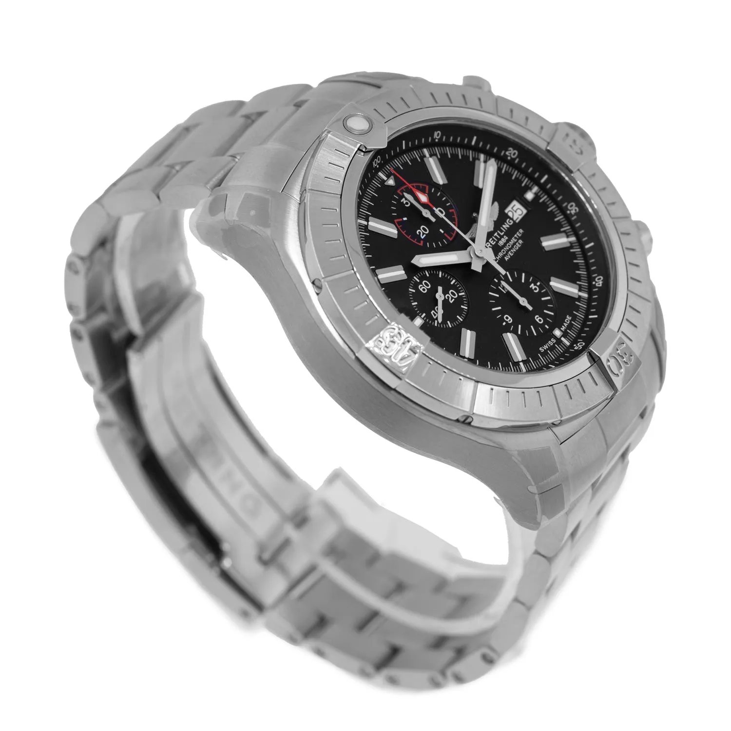 Breitling Super Avenger Chronograph 48mm Stainless Steel Black Index Dial A133175