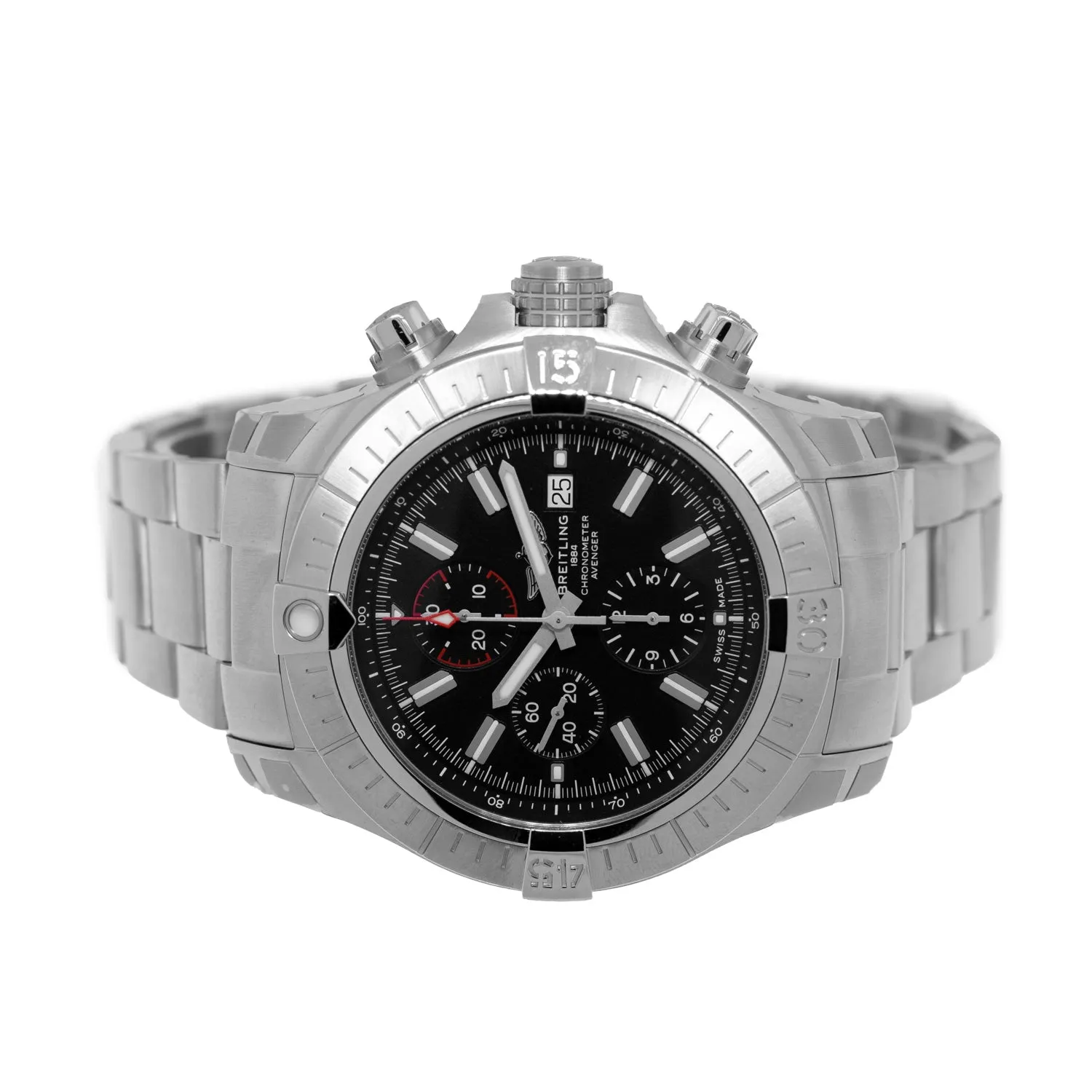 Breitling Super Avenger Chronograph 48mm Stainless Steel Black Index Dial A133175