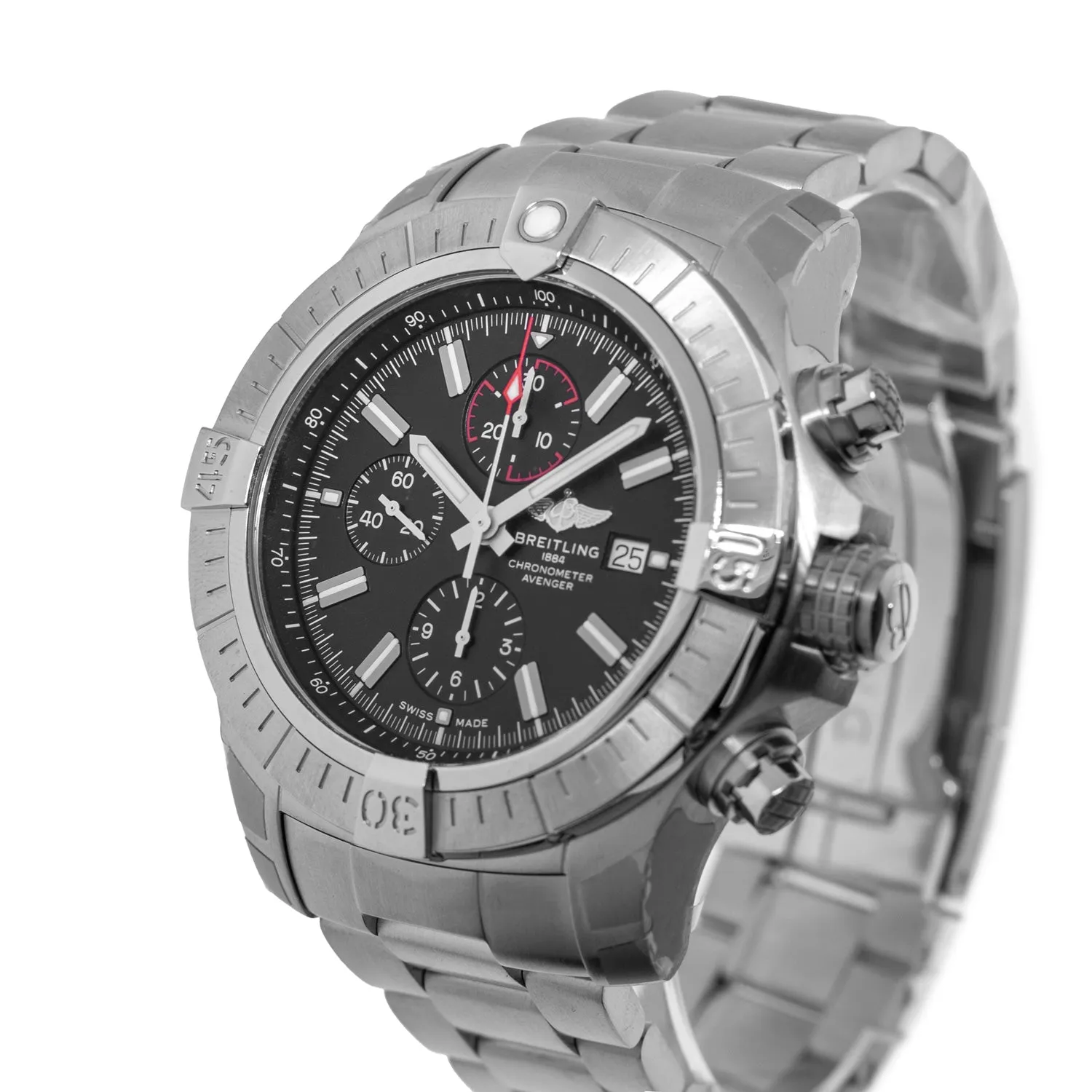 Breitling Super Avenger Chronograph 48mm Stainless Steel Black Index Dial A133175
