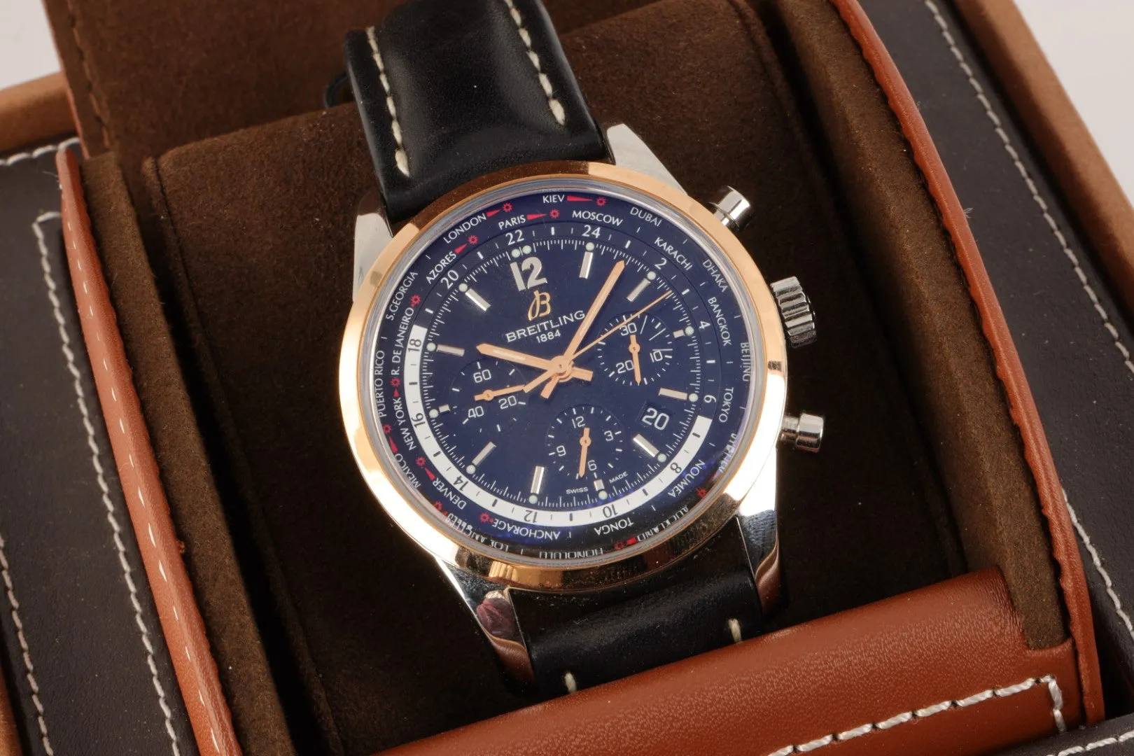 ﻿Breitling Transocean Unitime Pilot UB0510 43mm (Box & Papers)