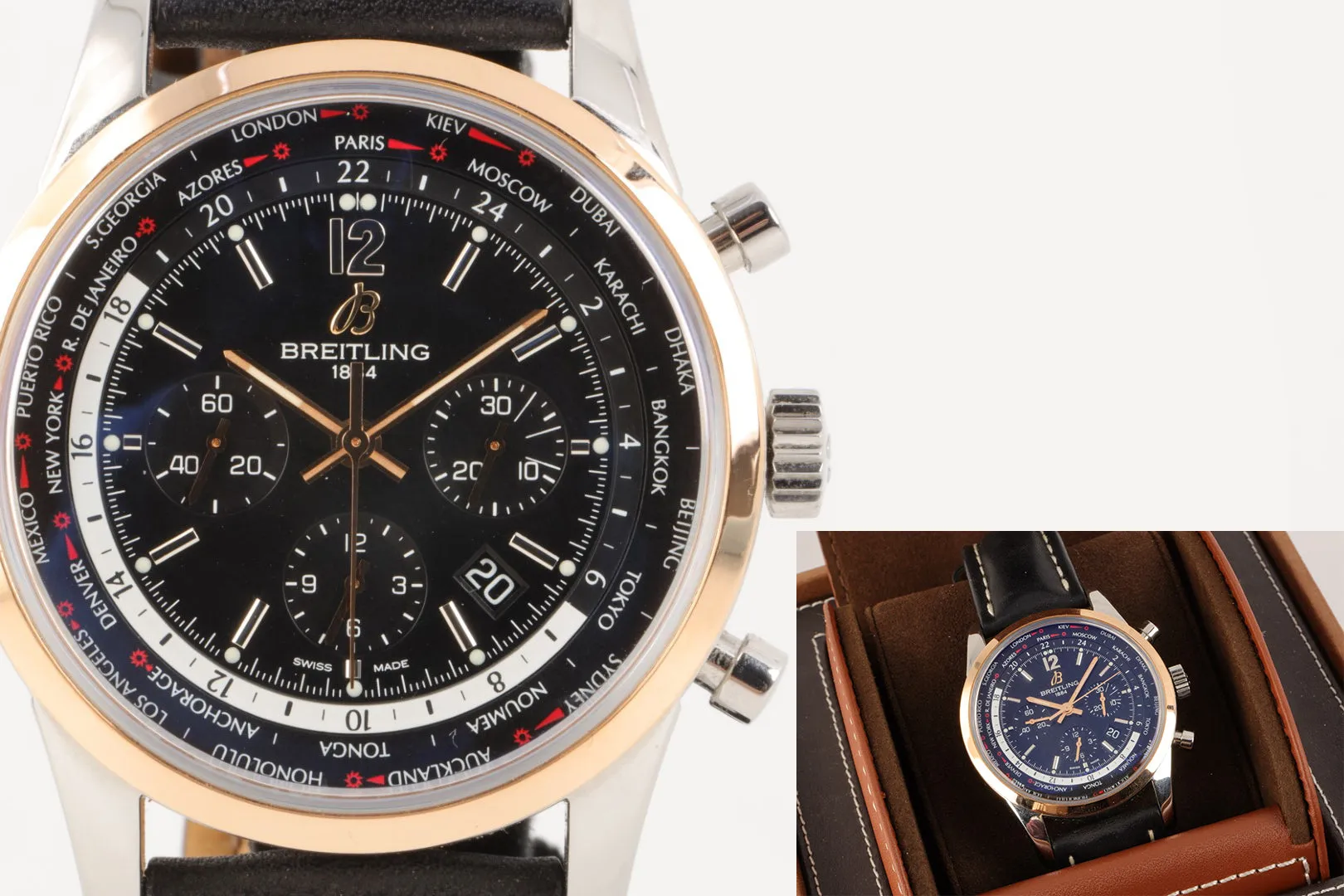 ﻿Breitling Transocean Unitime Pilot UB0510 43mm (Box & Papers)