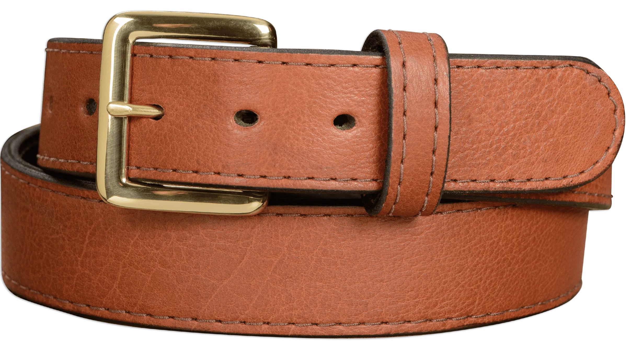 Brown American Bison Leather Belt