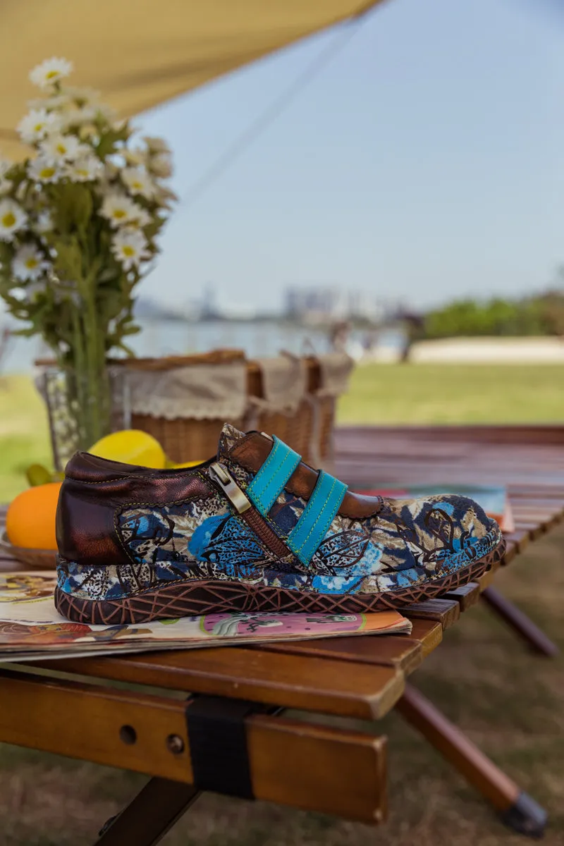 Brown Double Strap Leather Loafer