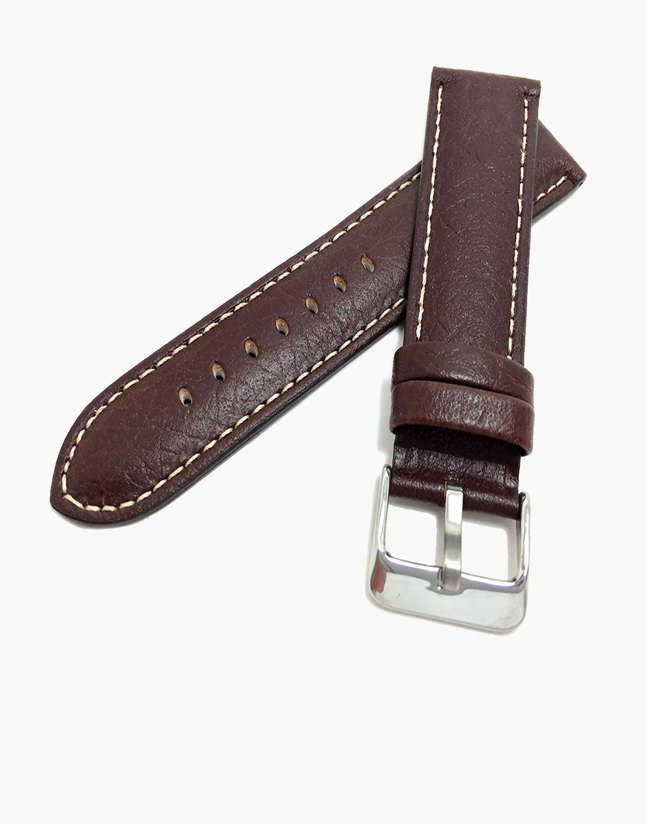 Buffalo CalfSkin Leather watch band Brown-Hadley-Roma MS906