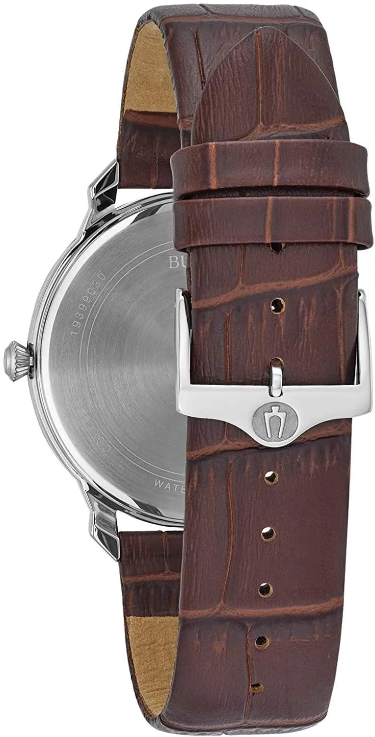 Bulova Classic Brown Leather Strap Men's Watch 96A184