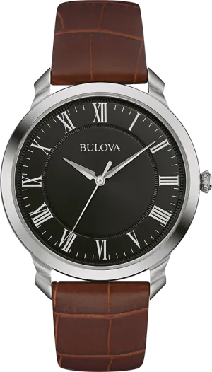 Bulova Classic Brown Leather Strap Men's Watch 96A184