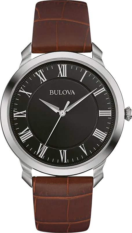Bulova Classic Brown Leather Strap Men's Watch 96A184