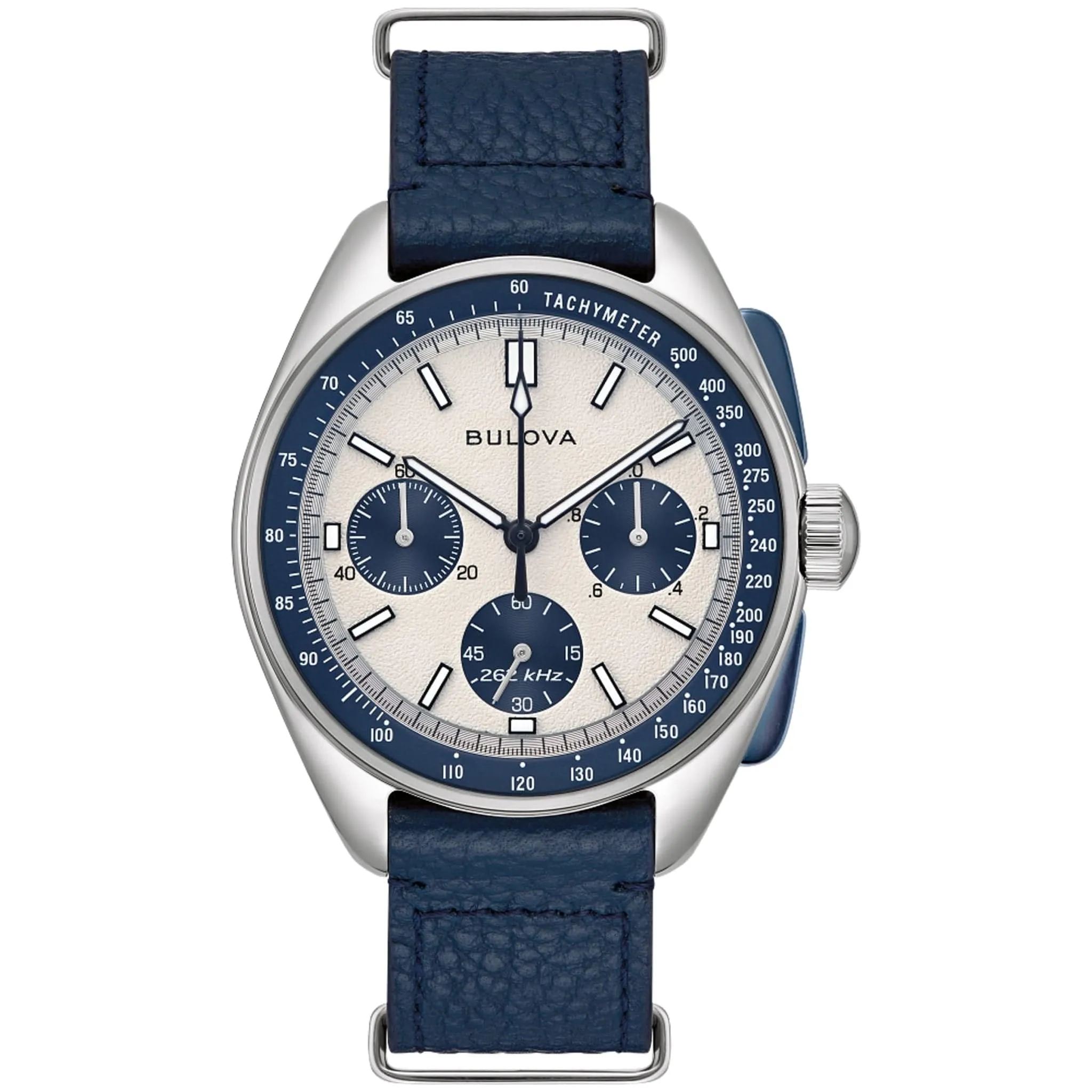 Bulova Lunar Pilot Archive Chronograph Quartz Silver Dial Watch 98K112