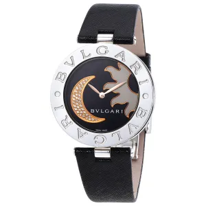 Bvlgari B.zero1 Black Dial With Sun And Moon Diamond Inlay Motif Ladies Watch 101739