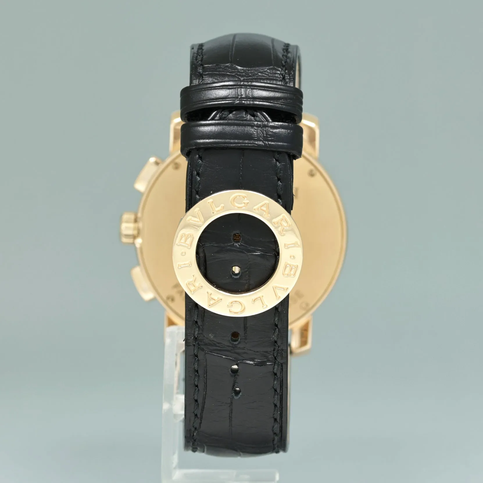 Bvlgari Chronograph Automatic 42mm Grey Dial Mens BBP42GLCH 18k Rose Gold Watch