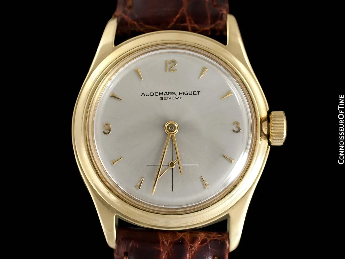 c. 1950 Audemars Piguet Calatrava Vintage Mens Antimagnetic Waterproof Style Dress Watch - 18K Gold