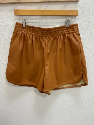 Camel Betty Leather Shorts