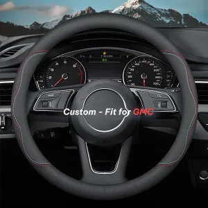 Car Steering Wheel Cover 2024 Update Version, Custom-Fit for Car, Premium Leather Car Steering Wheel Cover with Logo, Car Accessories WAWQ222