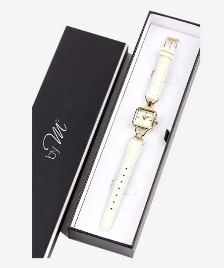 Carré GD Pari - Gold Case/Dial, Beige Leather Strap