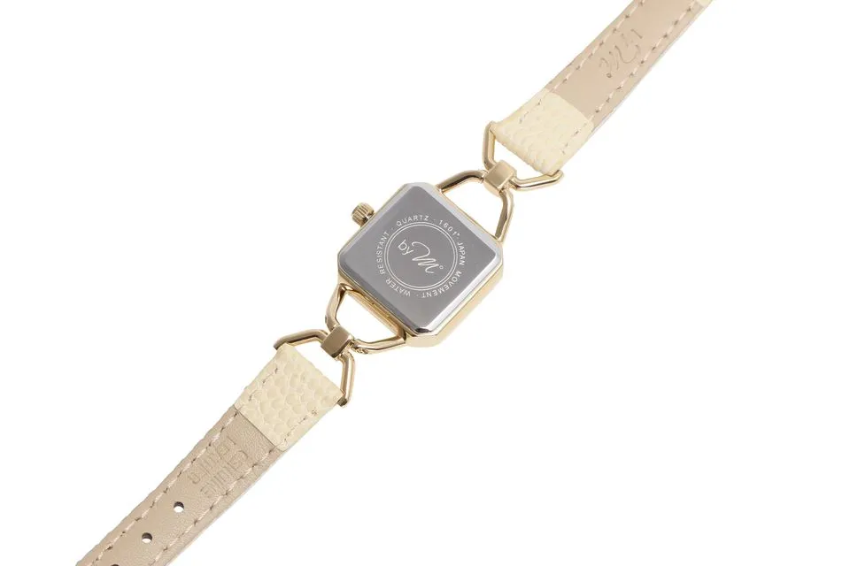 Carré GD Pari - Gold Case/Dial, Beige Leather Strap
