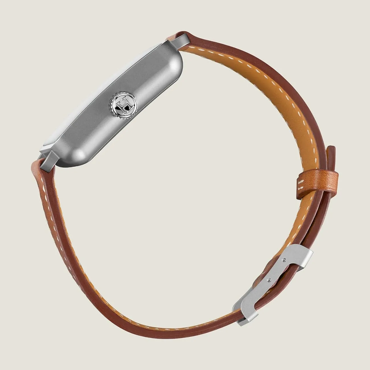 CARRÈ H - GRAINED SUNBURST DARK GREY EXTRA LARGE WATCH