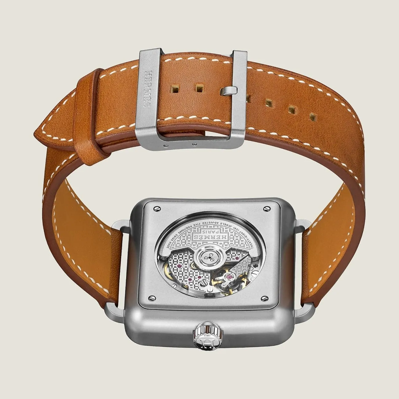 CARRÈ H - GRAINED SUNBURST DARK GREY EXTRA LARGE WATCH