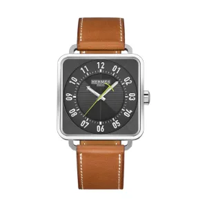 CARRÈ H - GRAINED SUNBURST DARK GREY EXTRA LARGE WATCH