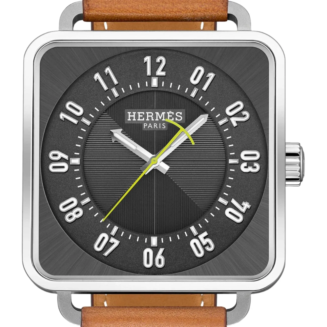 CARRÈ H - GRAINED SUNBURST DARK GREY EXTRA LARGE WATCH