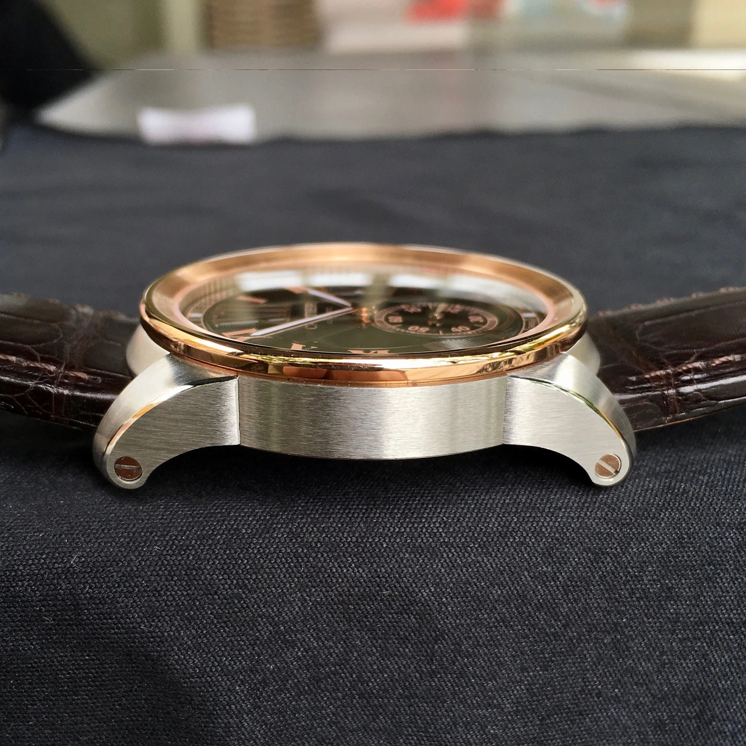 Cartier Calibre de Cartier W7100051 Chocolate Two Tone Steel Gold Wristwatch Box & Papers