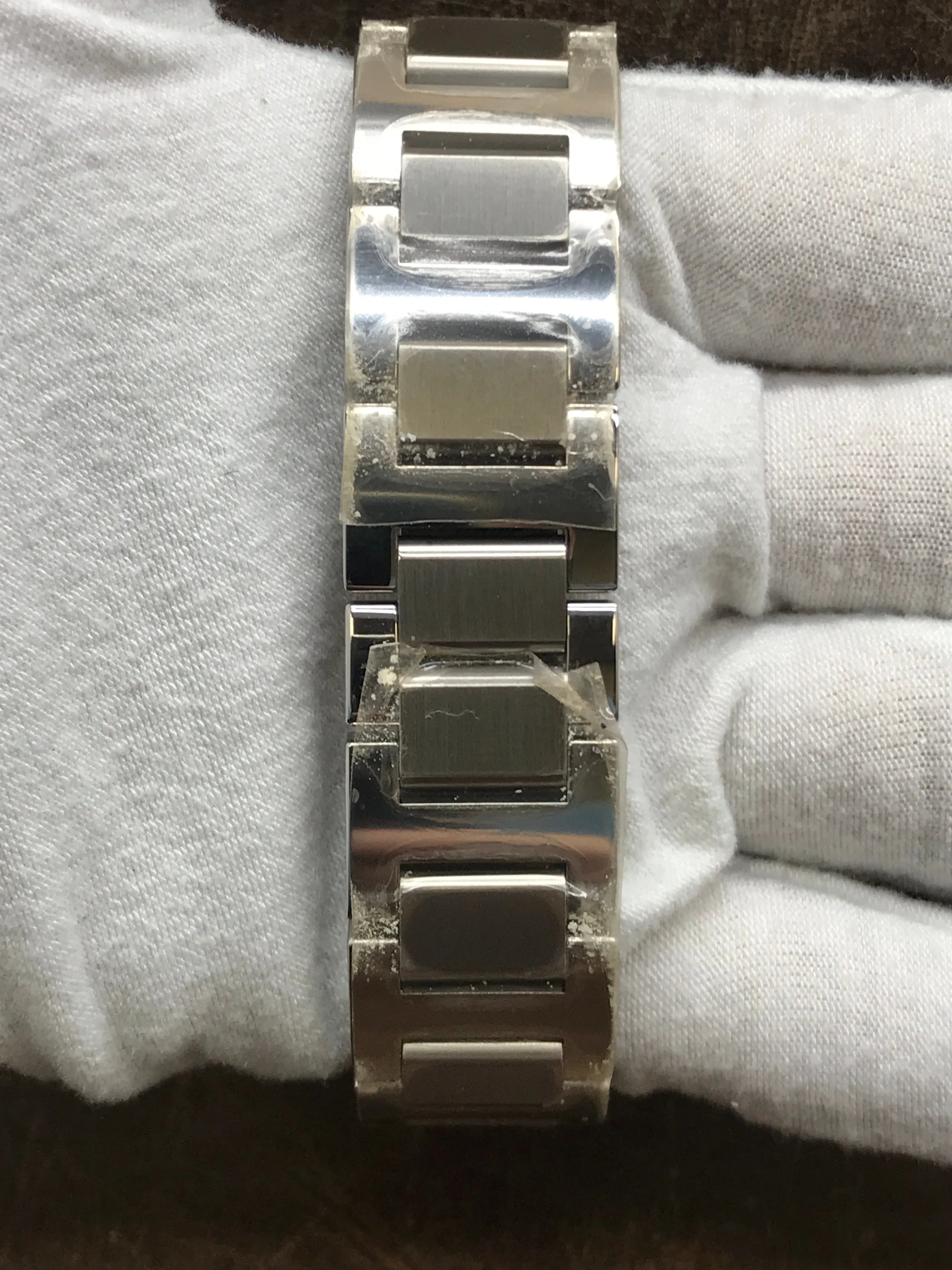 Cartier Pasha Big Date Moonphase GMT 2938 / W31093M7 Silver Opaline with guilloche inner square Dial Automatc Men's Watch