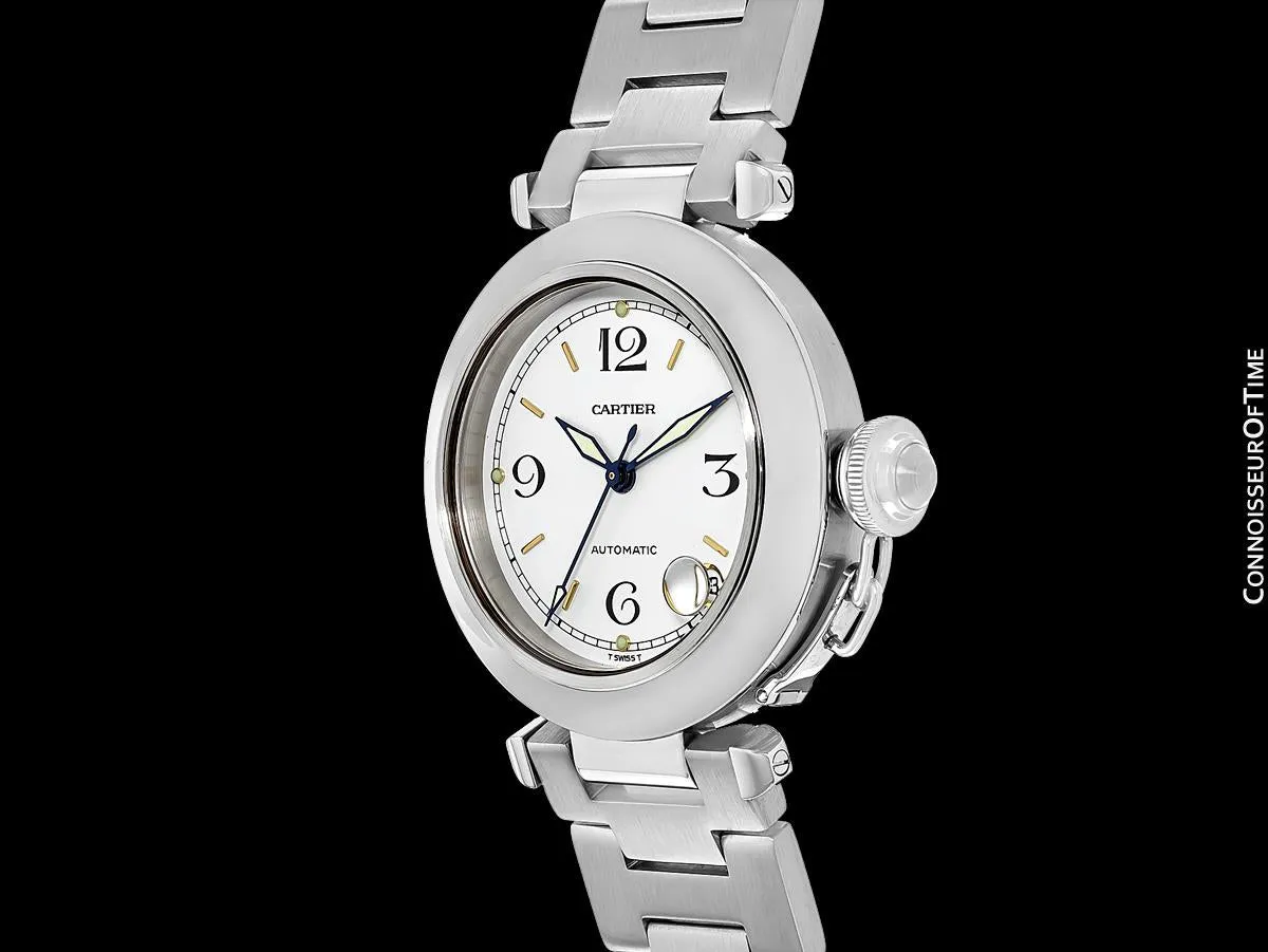 Cartier Pasha C 35MM Mens Midsize Unisex Watch, Automatic, Date - Stainless Steel - W31015M7