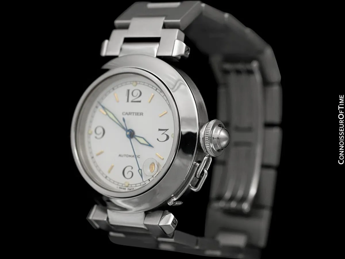 Cartier Pasha C 35MM Mens Midsize Unisex Watch, Automatic, Date - Stainless Steel - W31015M7