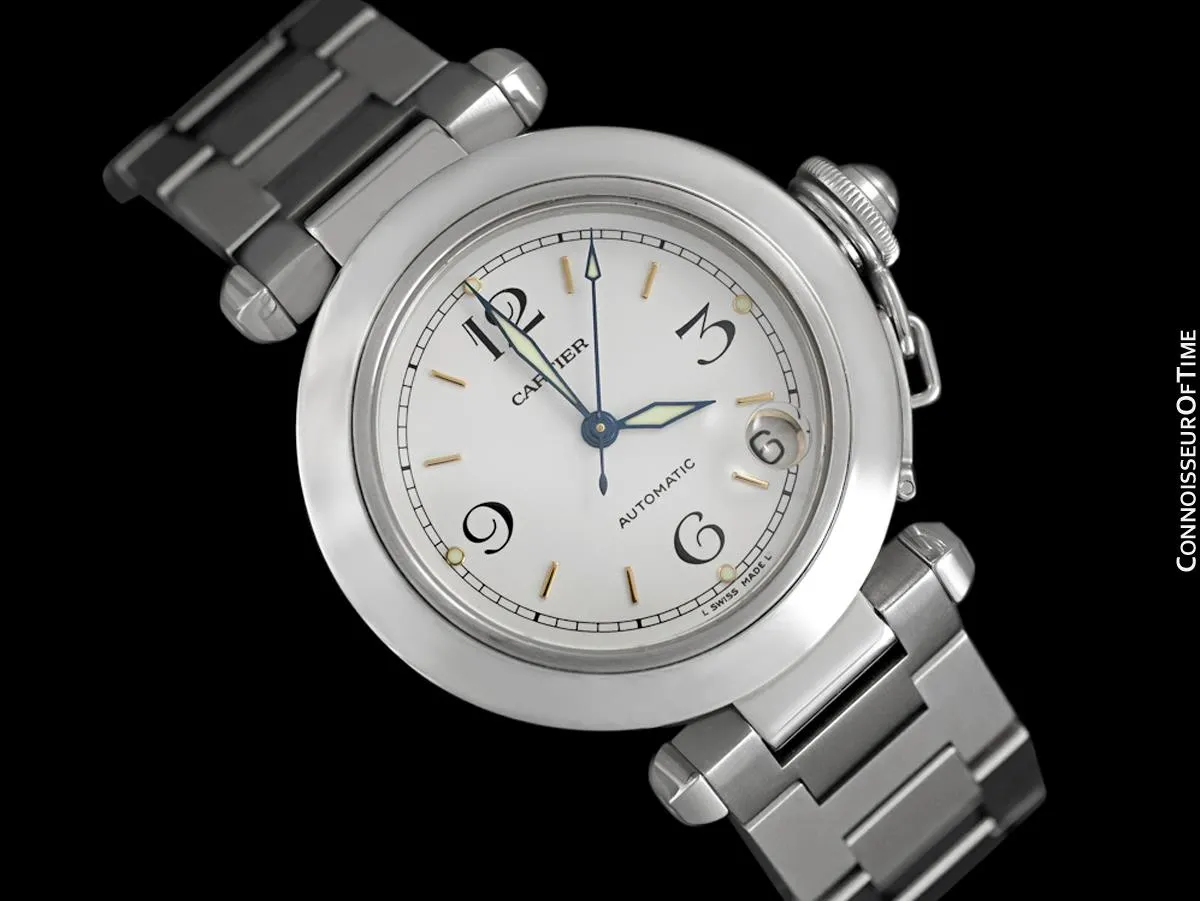 Cartier Pasha C 35MM Mens Midsize Unisex Watch, Automatic, Date - Stainless Steel - W31015M7