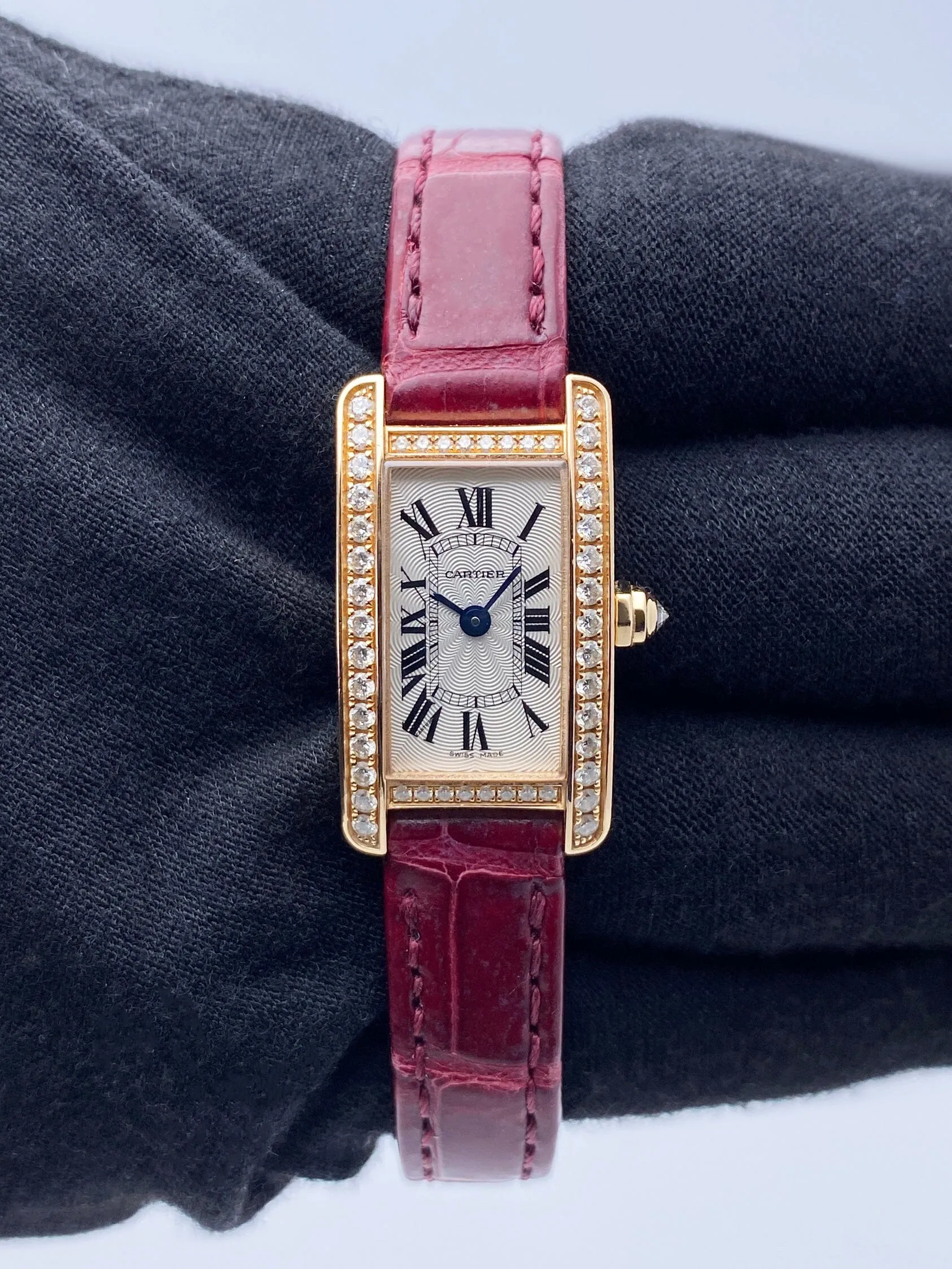 Cartier Tank Americaine Mini WB710014 18K Rose Gold Ladies Watch