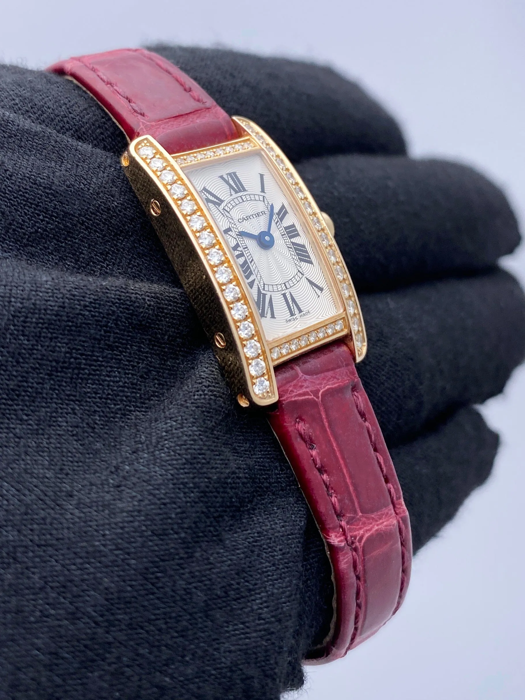 Cartier Tank Americaine Mini WB710014 18K Rose Gold Ladies Watch