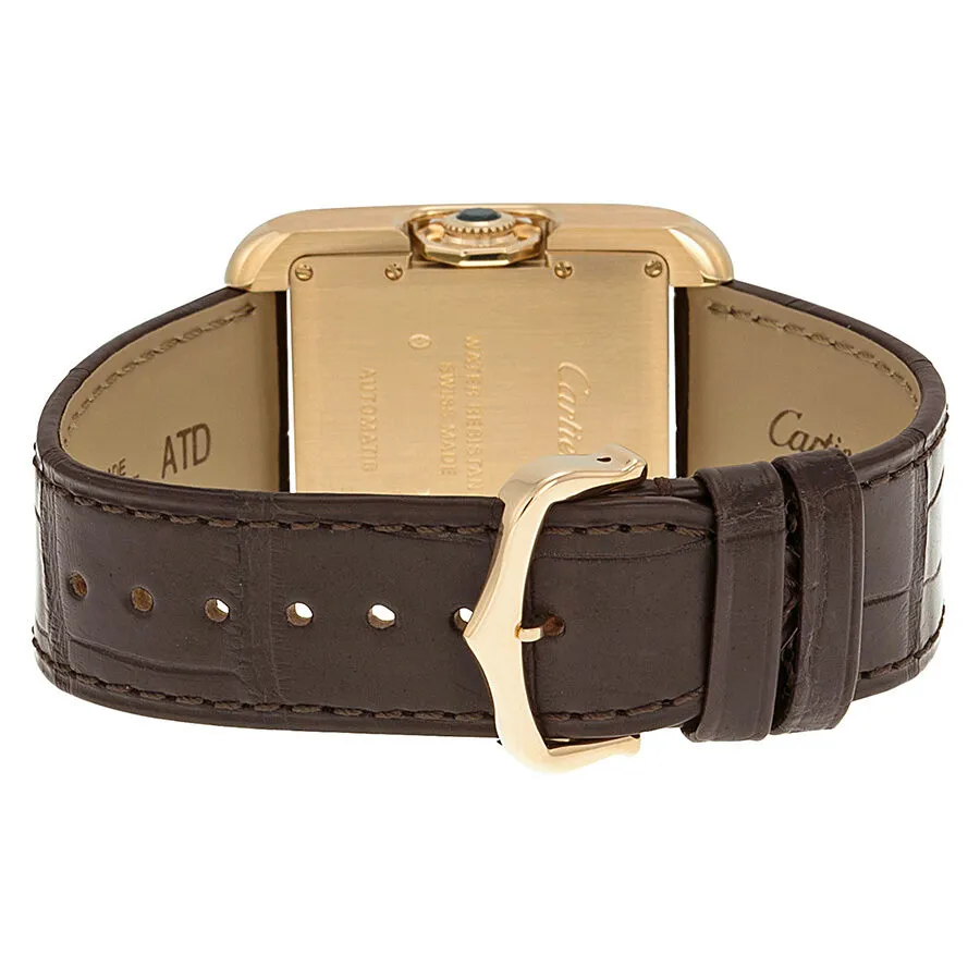 Cartier Tank Anglaise Silver Dial Brown Leather Strap W5310005