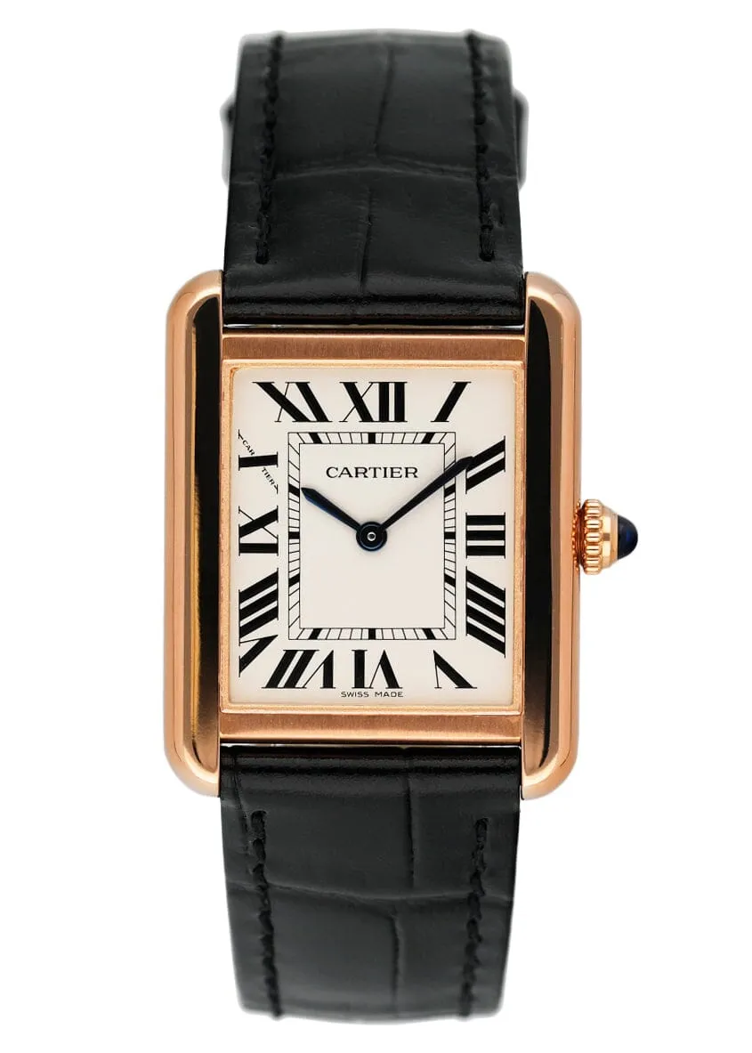 Cartier Tank Solo W5200024 18K Rose Gold Watch Box Papers